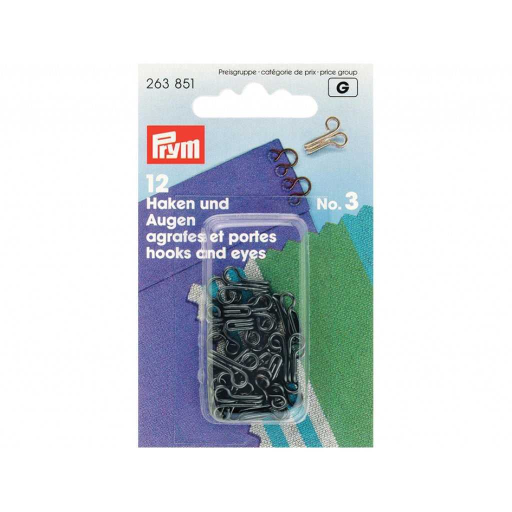 Prym Hekter No.3 12stk - Sort