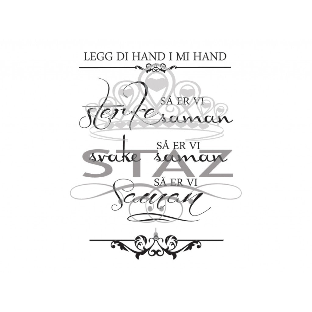 Staz Stempelsett - Legg di Hand i mi Hand