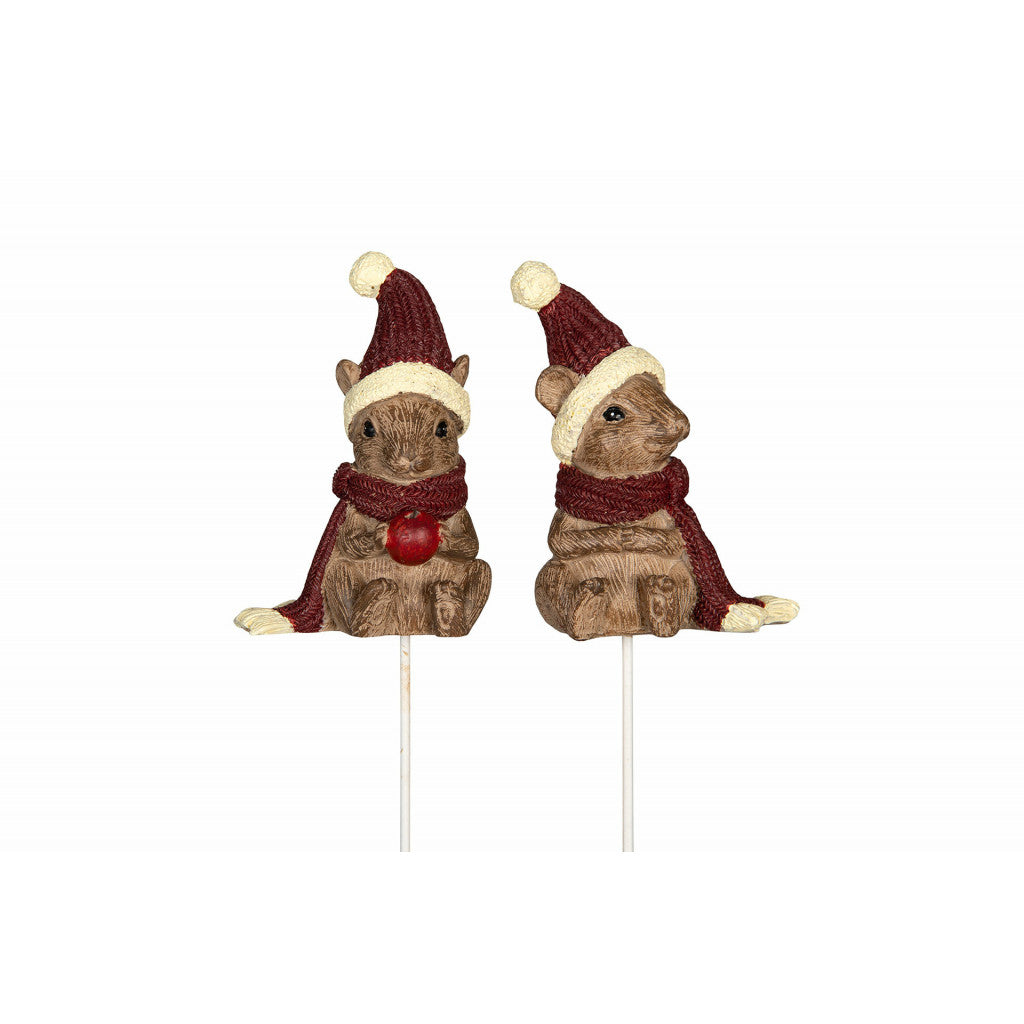 Mus Sittende Stick 7,5cm - 1stk assortert