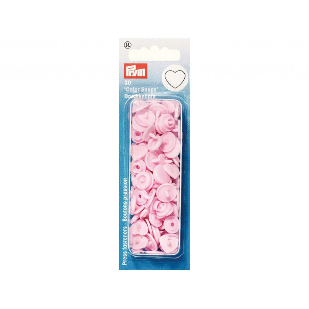 Prym Non-sew Color Snaps - Hjerte - Lys rosa