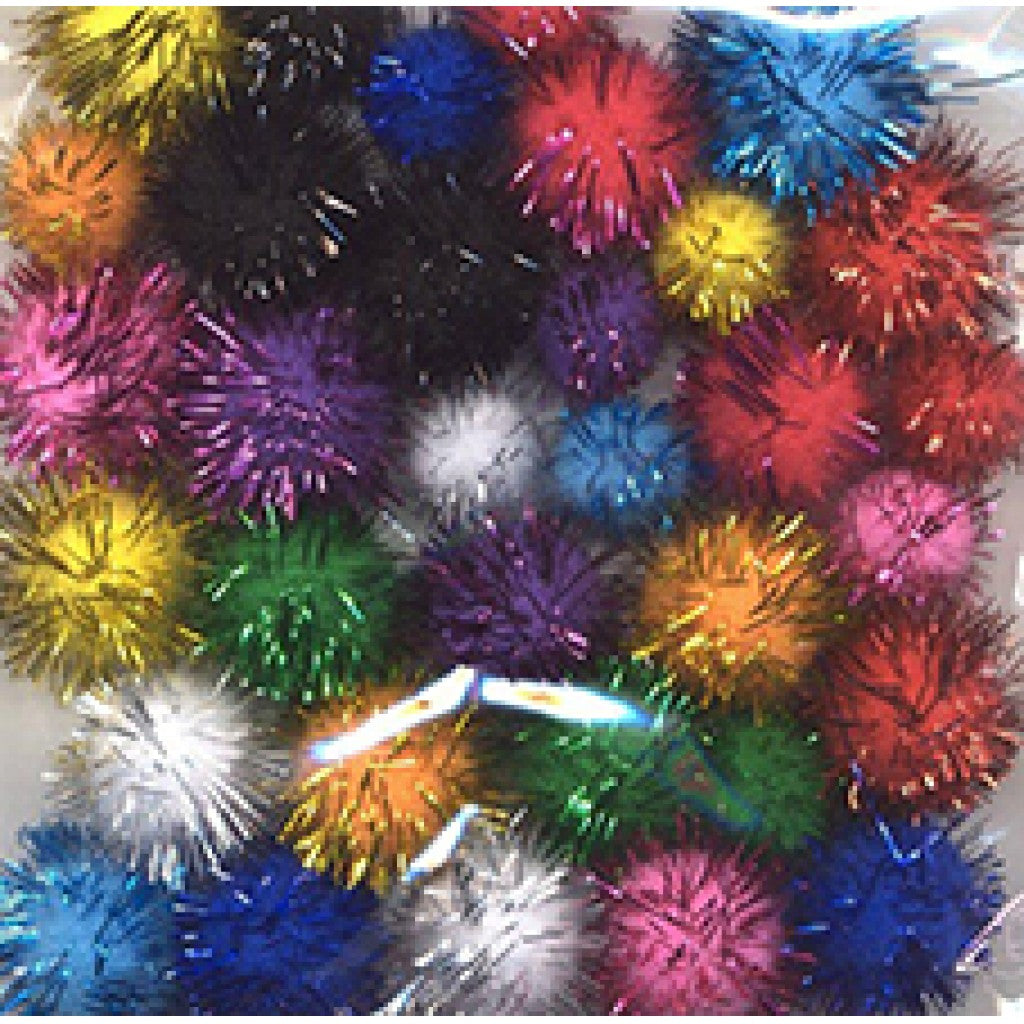 Pomponger sett - Mix glitter - 33ass.