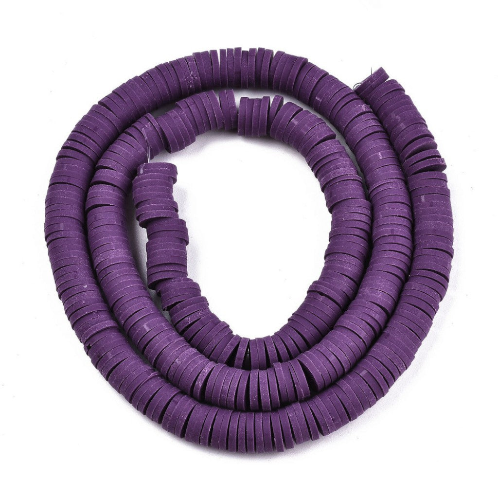 Heishi Beads 10g, 6mm - Purple