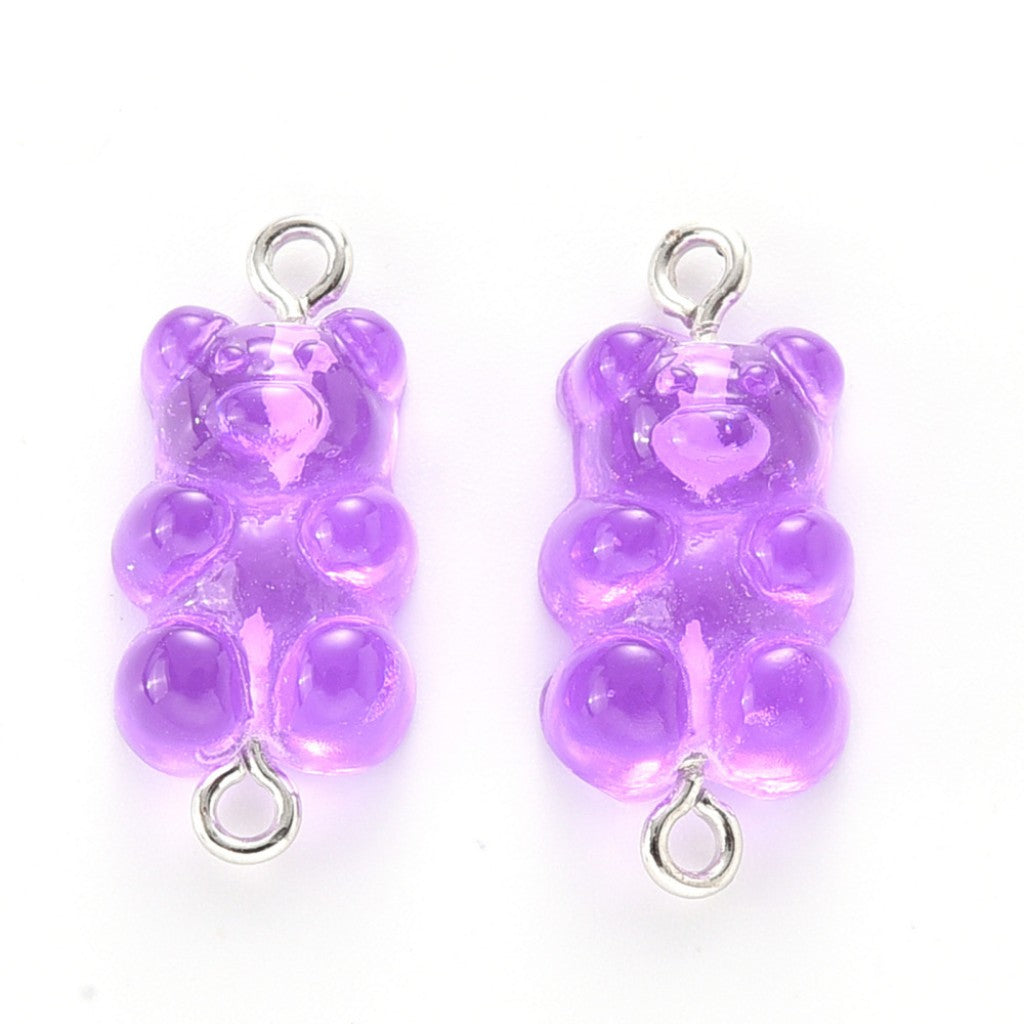 Gummy Bear Resin-Mellomledd, 25mm, 6stk - Purple,