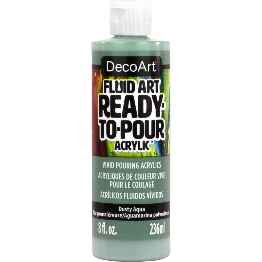 DecoArt - FluidArt Ready-To-Pour Acrylic Paint 236ml - Dusty Aqua