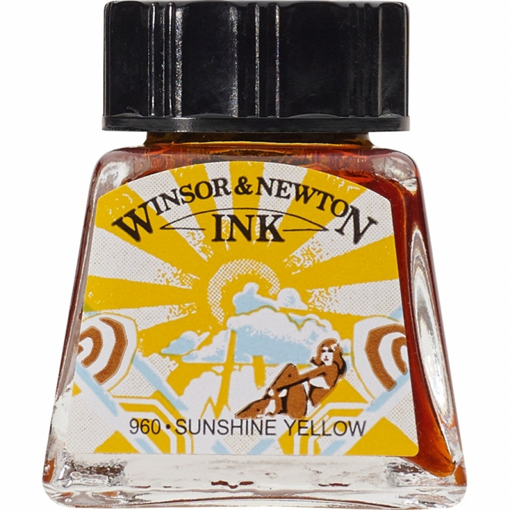 W&N - Drawing Ink 14ml - 633 Sunshine Yellow