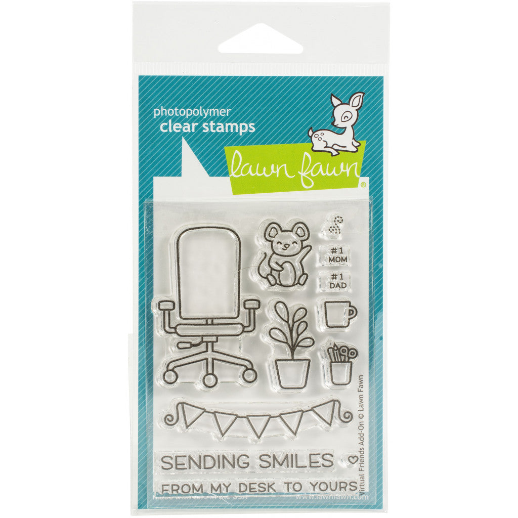 Lawn Fawn Clear Stamps 3"X4" (7,5x10cm)cm) - Virtual Friends Add-On