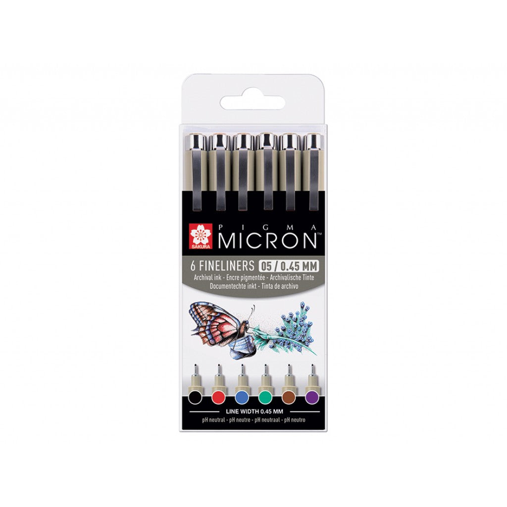 Sakura Pigma Micron 05 - Basic Set 6 stk