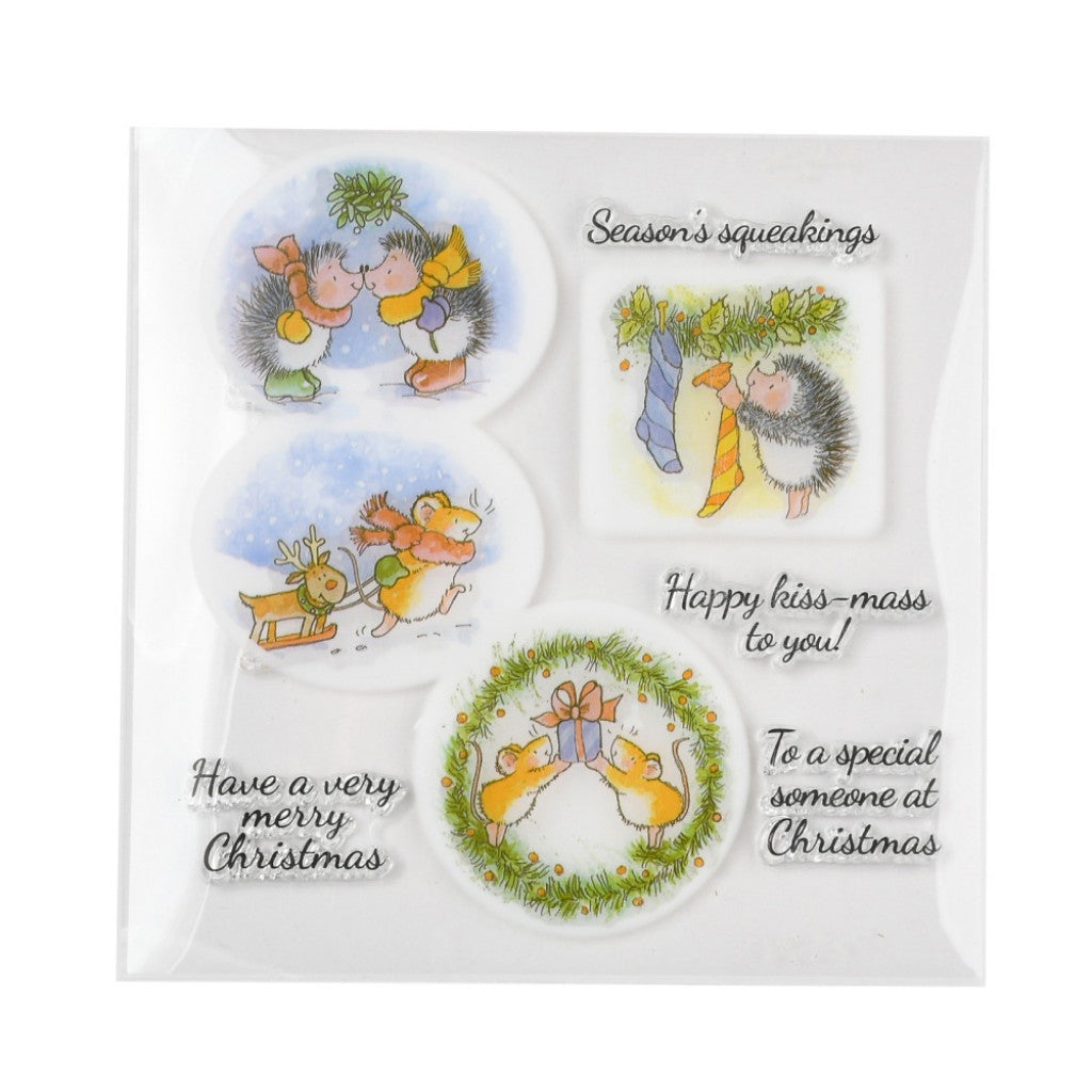 Stempelplate 16x16cm - Merry Christ-Mice