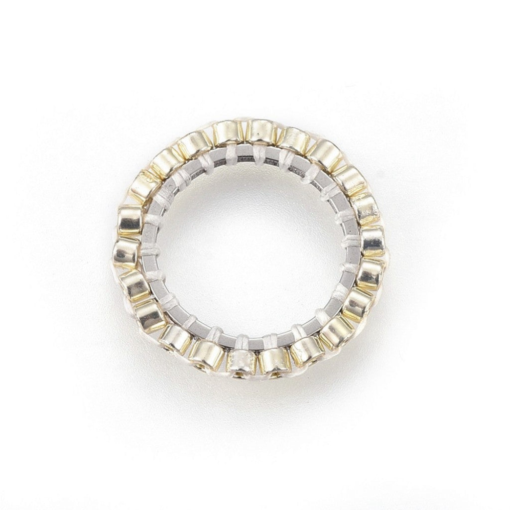 MIYUKI & TOHO Håndlaget Mellomledd/Ring, 15mm, 1stk - Silver