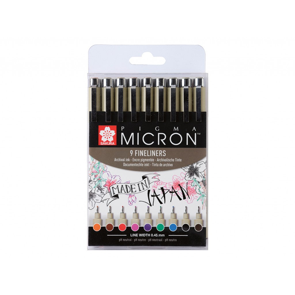 Sakura Pigma Micron 05 sett - 9 ass. farger
