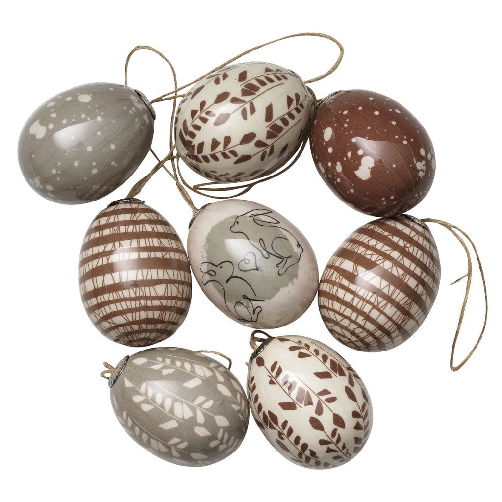 Egg 8stk - Høyglans Brun/Grønn