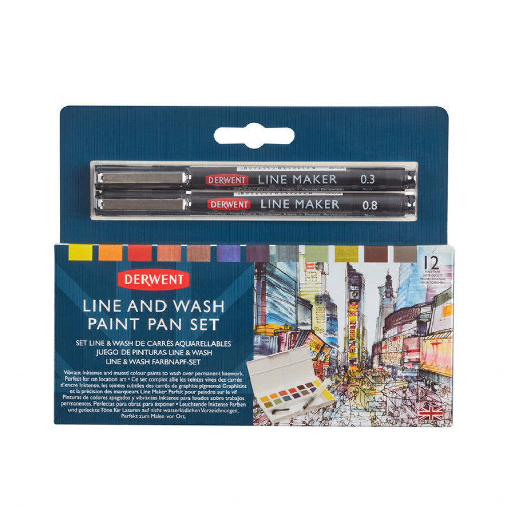 Derwent Line and Wash Paint Pan Set