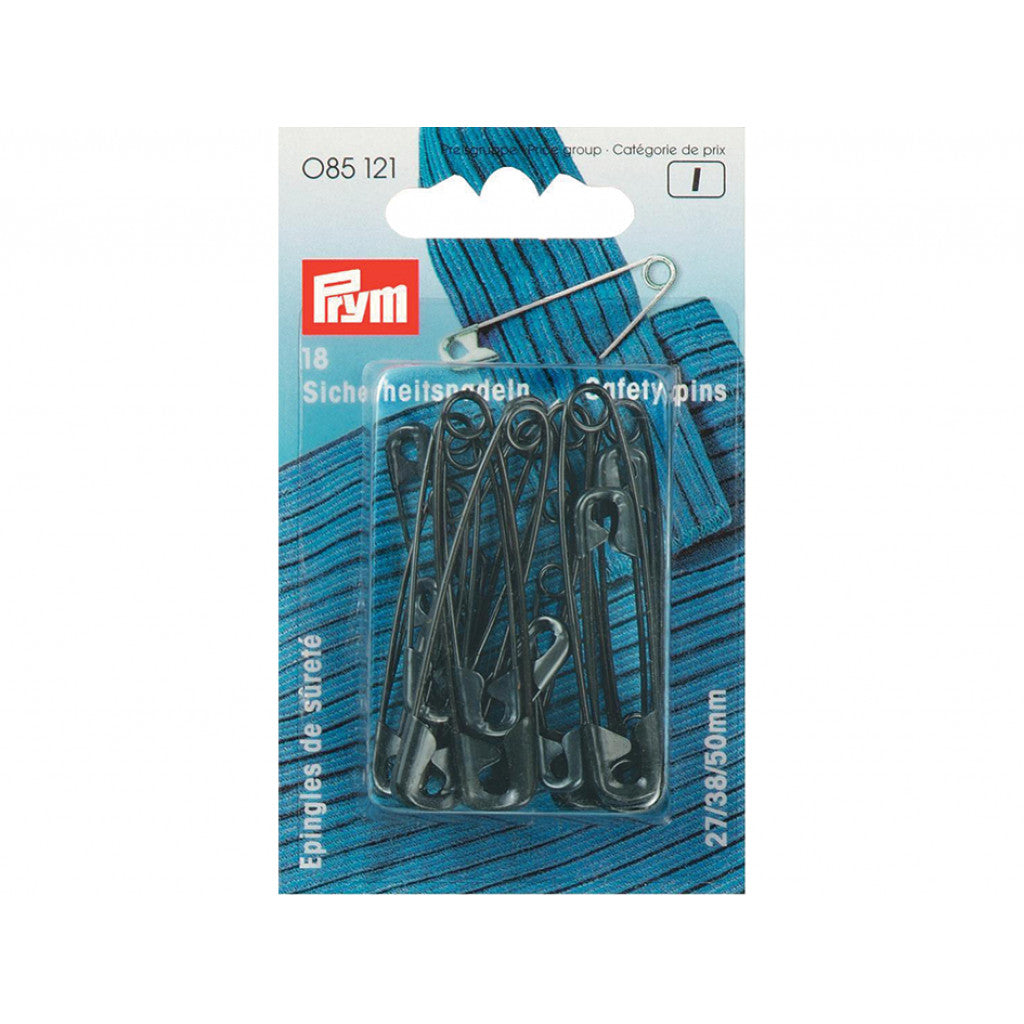 Prym Sikkerhetsnåler 27/38/50mm - Sort - 18stk