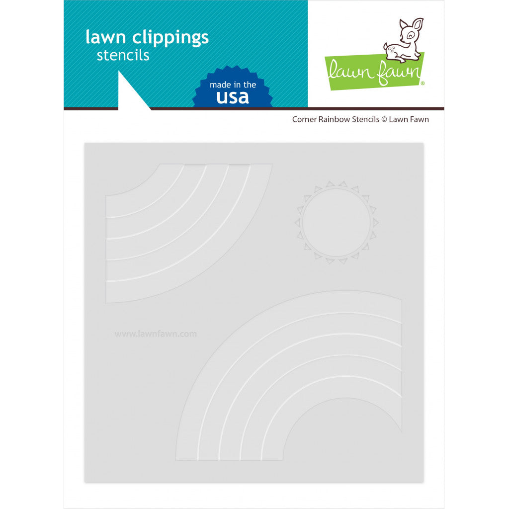 Lawn Clippings Stencils 2 ark - Corner Rainbow