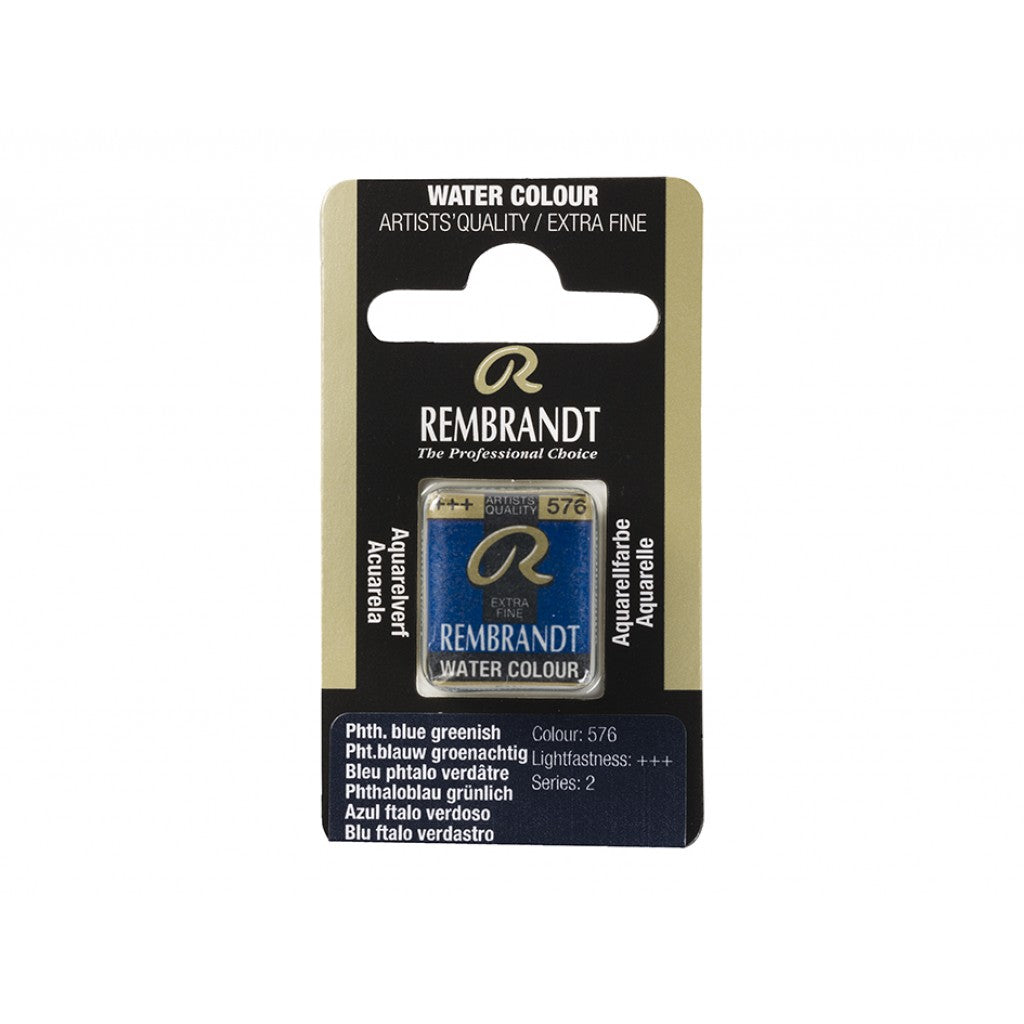 Rembrandt Akvarell Halfpan - Phthalo Blue Greenish 576