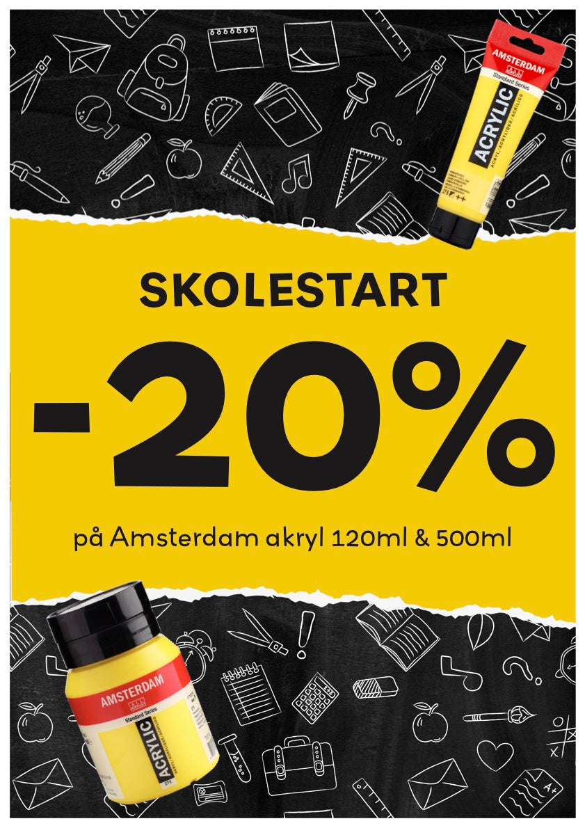20% på Amsterdam 120 og 500ml