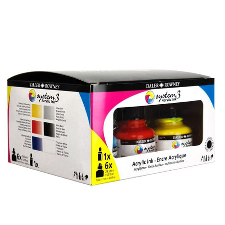 Daler Rowney - System3 Ink - Introduction Set 6x29,5ml + Tusj