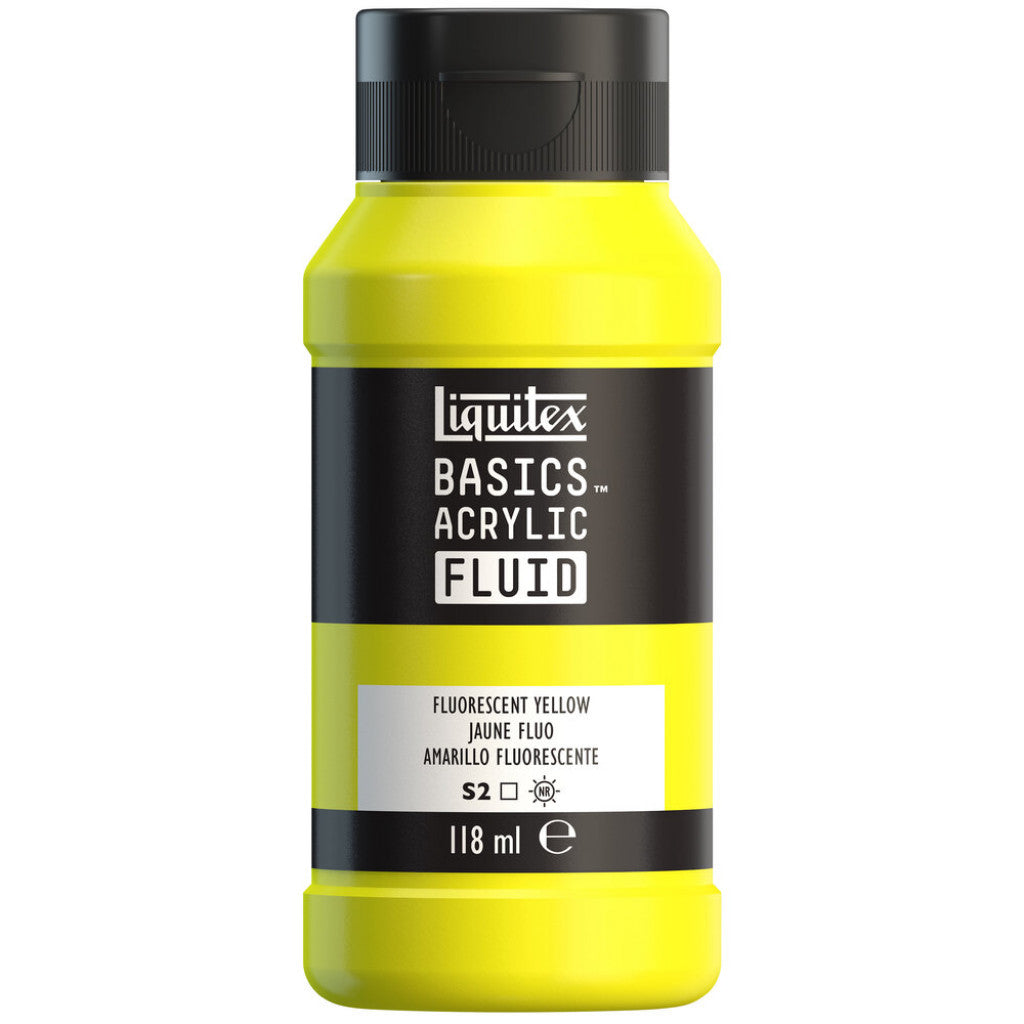 Liquitex Basics Fluid Acrylic 118ml - 981 Fluorescent Yellow  S2