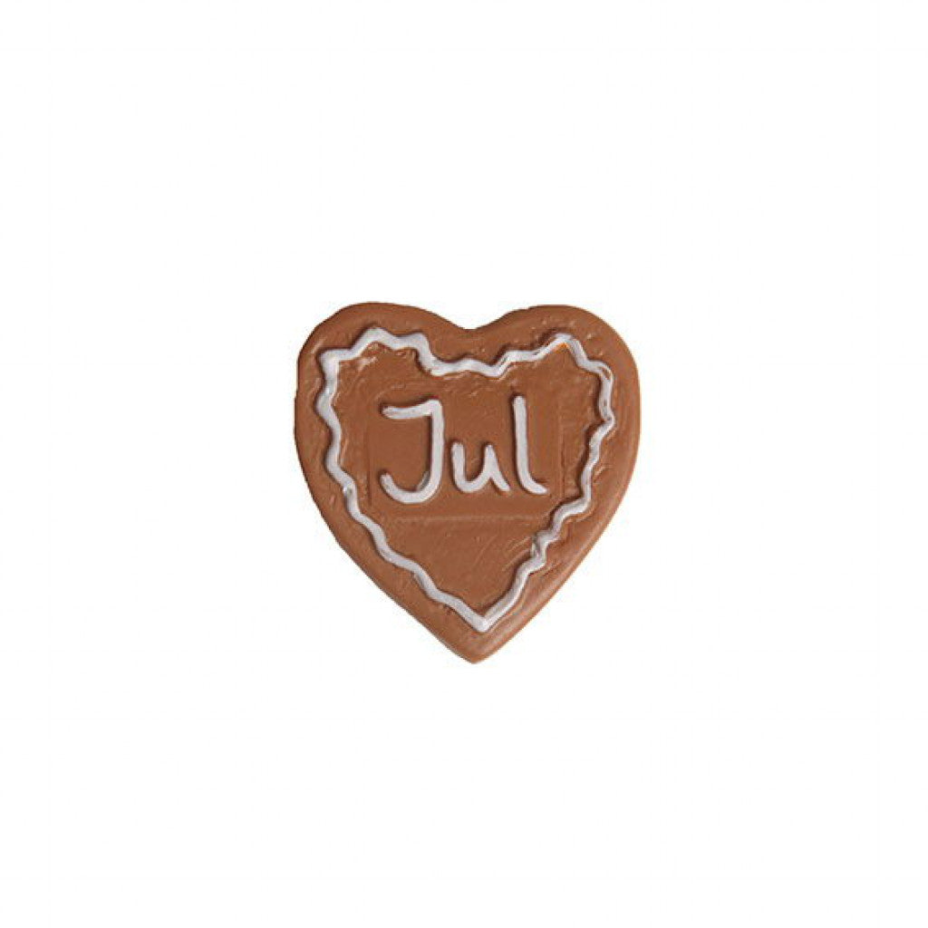 Miniatyr, 3cm, Poly - Pepperkakehjerte Jul