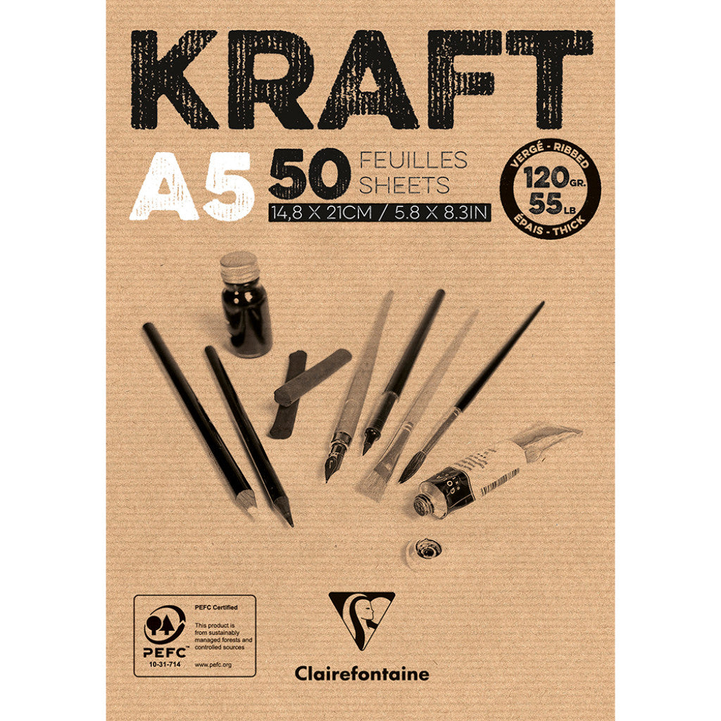 Clairefontaine Kraft Blokk - 120g 50ark - A5