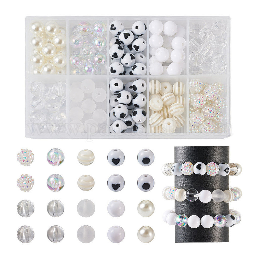 #1 Sett med Akrylperler, 12mm, 10 Stiler - Disco Night