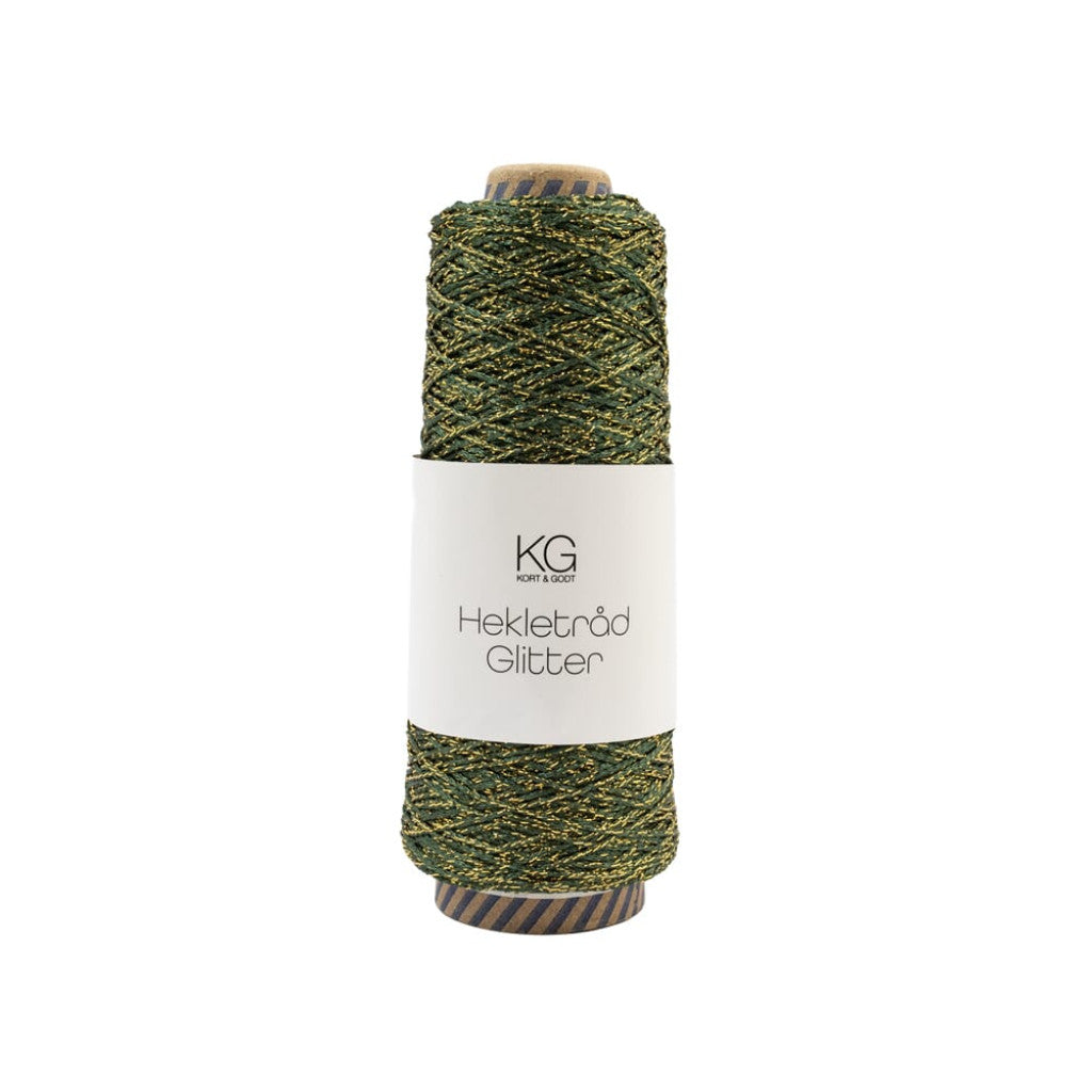 Hekletråd Glitter 1,5mm - Grønn