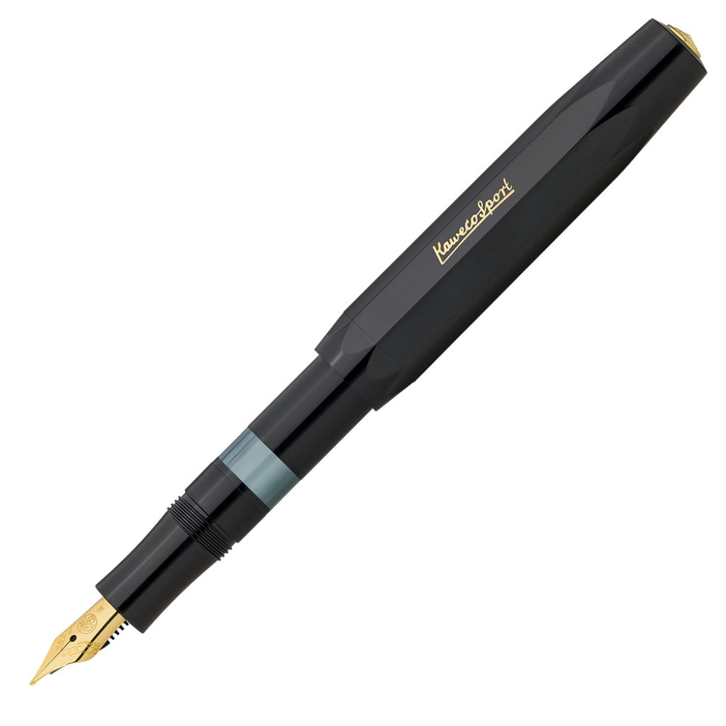Kaweco Piston Classic Sport Fyllepenn - F 0.7mm - Black/Gold