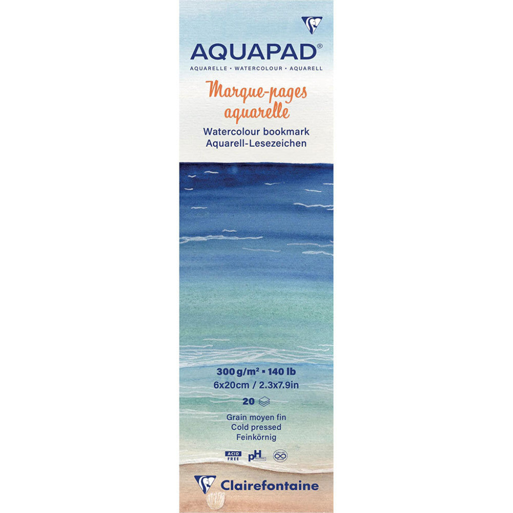 AQUAPAD Akvarellblokk Bokmerke - 20ark 300g - 6x20cm
