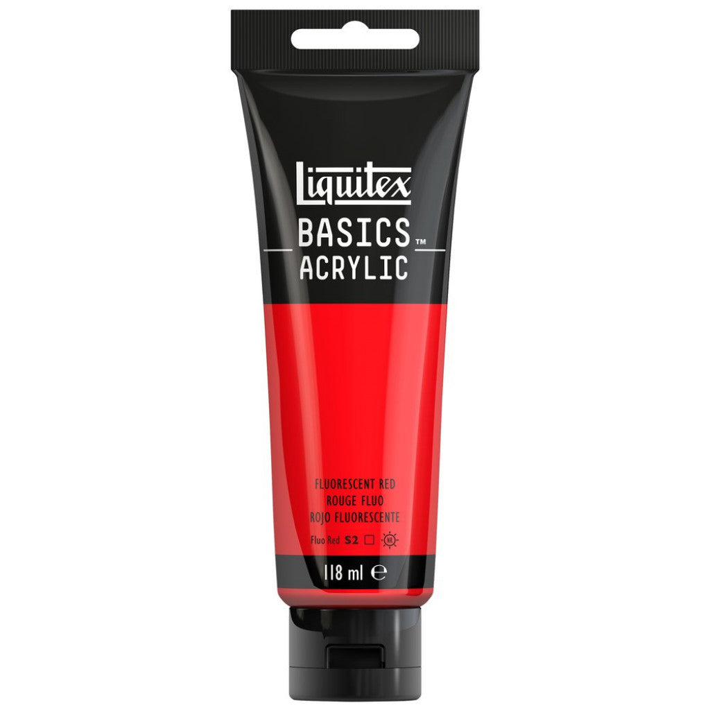 Liquitex Basics Acrylic 118ml - 983 Fluorescent Red  S2