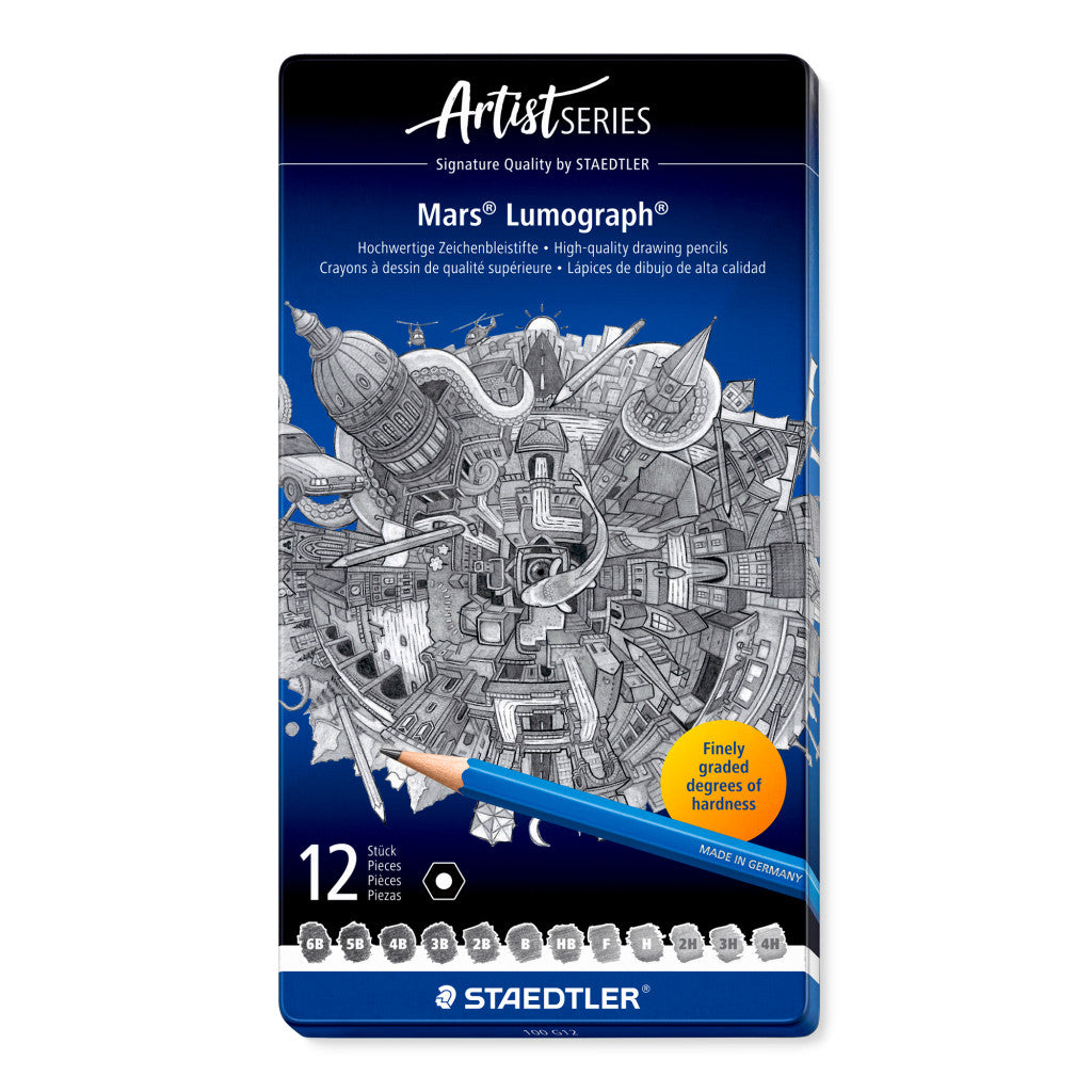 Staedtler - Mars Lumograph Grafittblyant - 12 stk. (6B–4H)