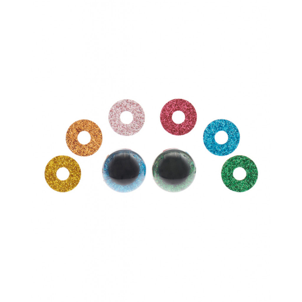 Sikkerhetsøyne med Glitter, 1 par - 20mm
