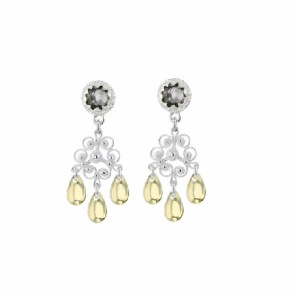 Øredobber med Nyreheng  - AB Krystall Sølv/Gull