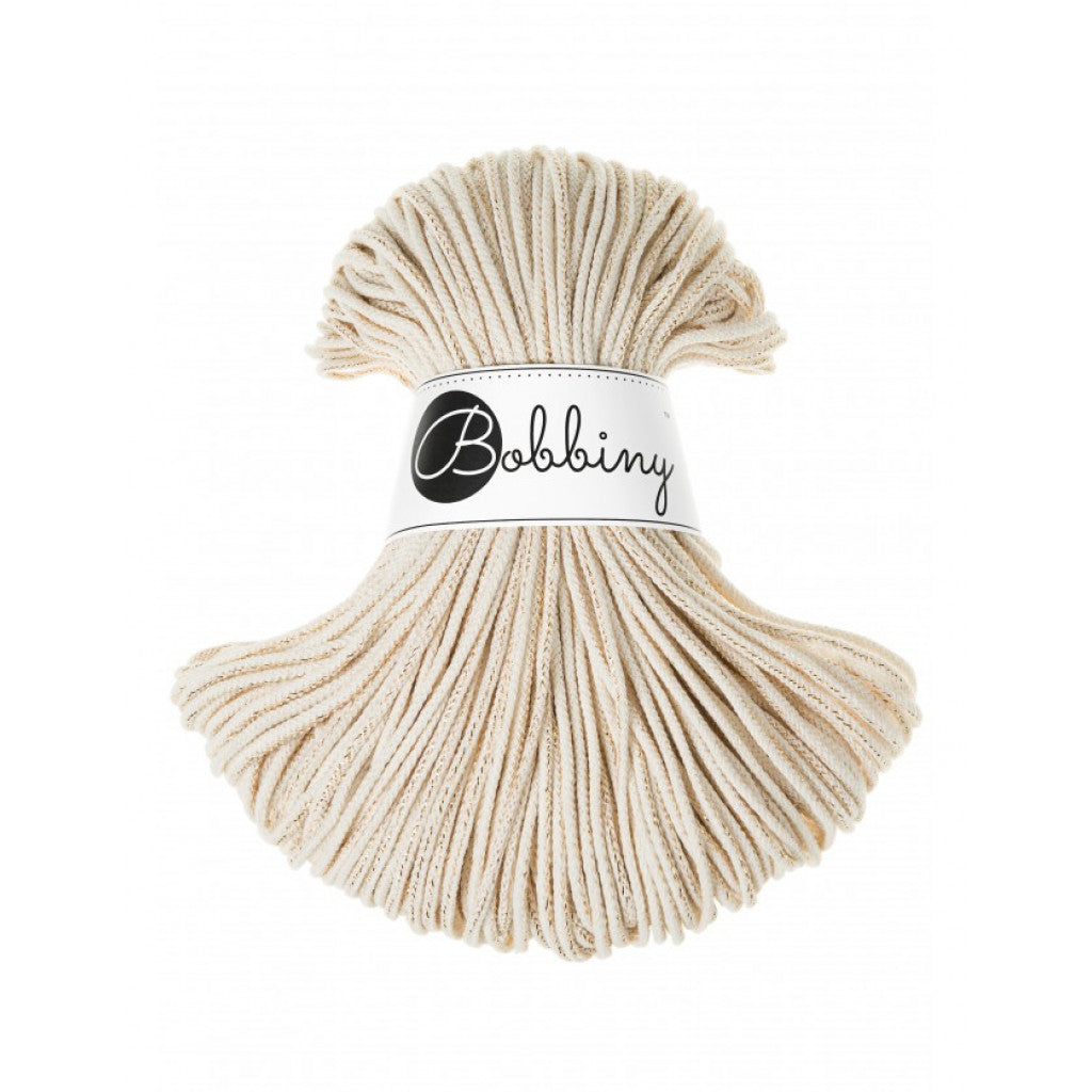 Bobbiny Braided Cord 3mm 100m - Golden natural