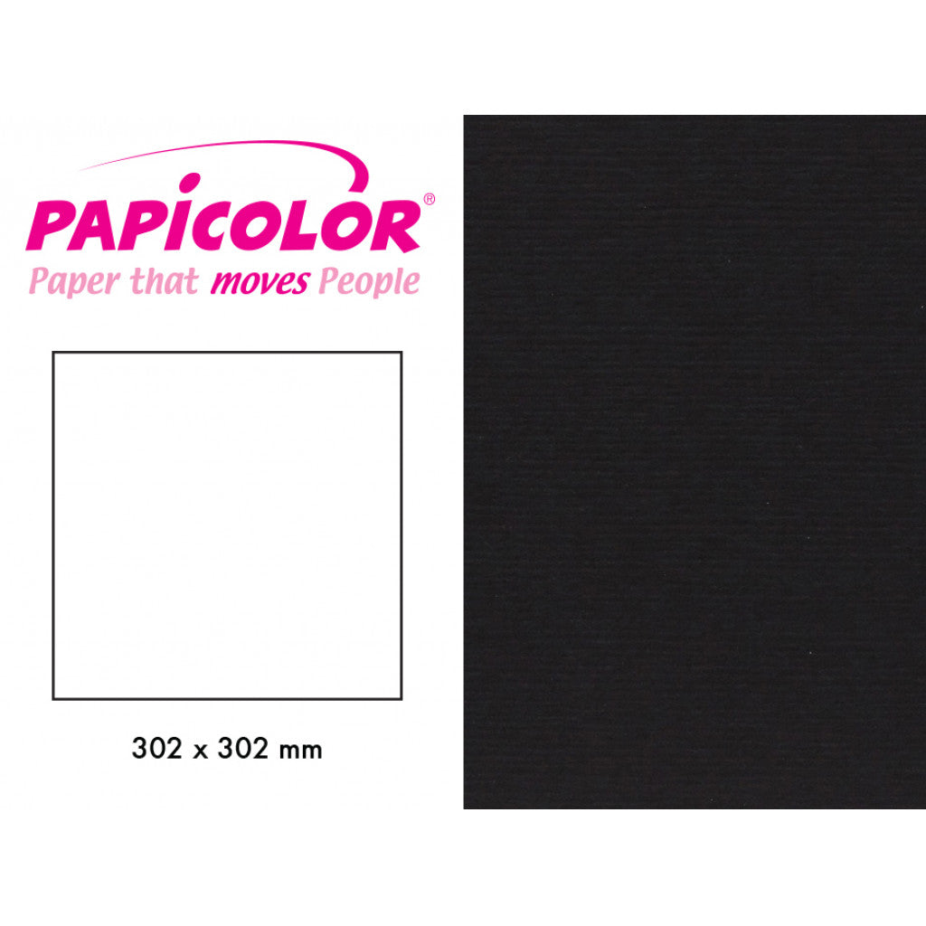 Papicolor 302x302mm 200g - 10ark - 901 Sort