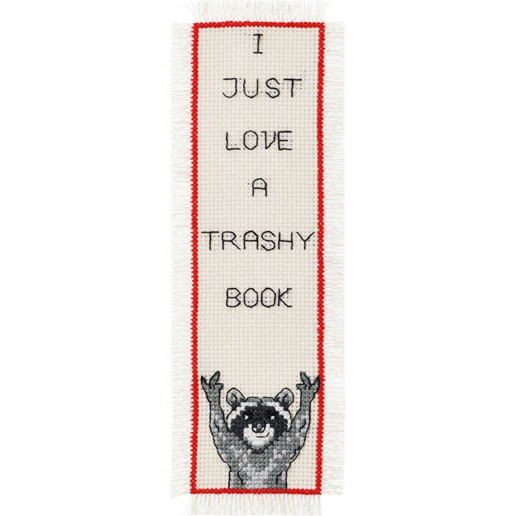 Permin Korsstingsbroderi - I just love a trashy book 7x22 cm