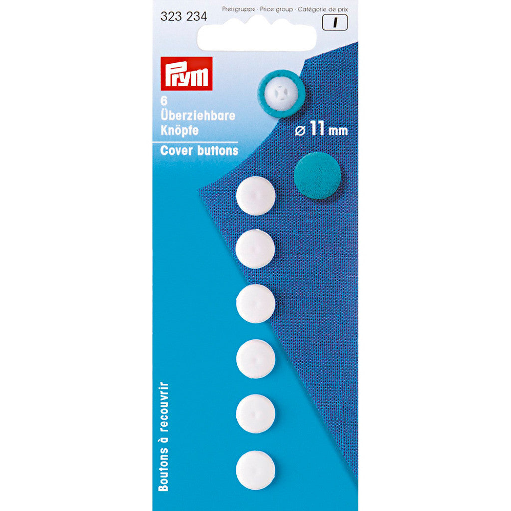 Prym Cover buttons 11mm 6stk hvit