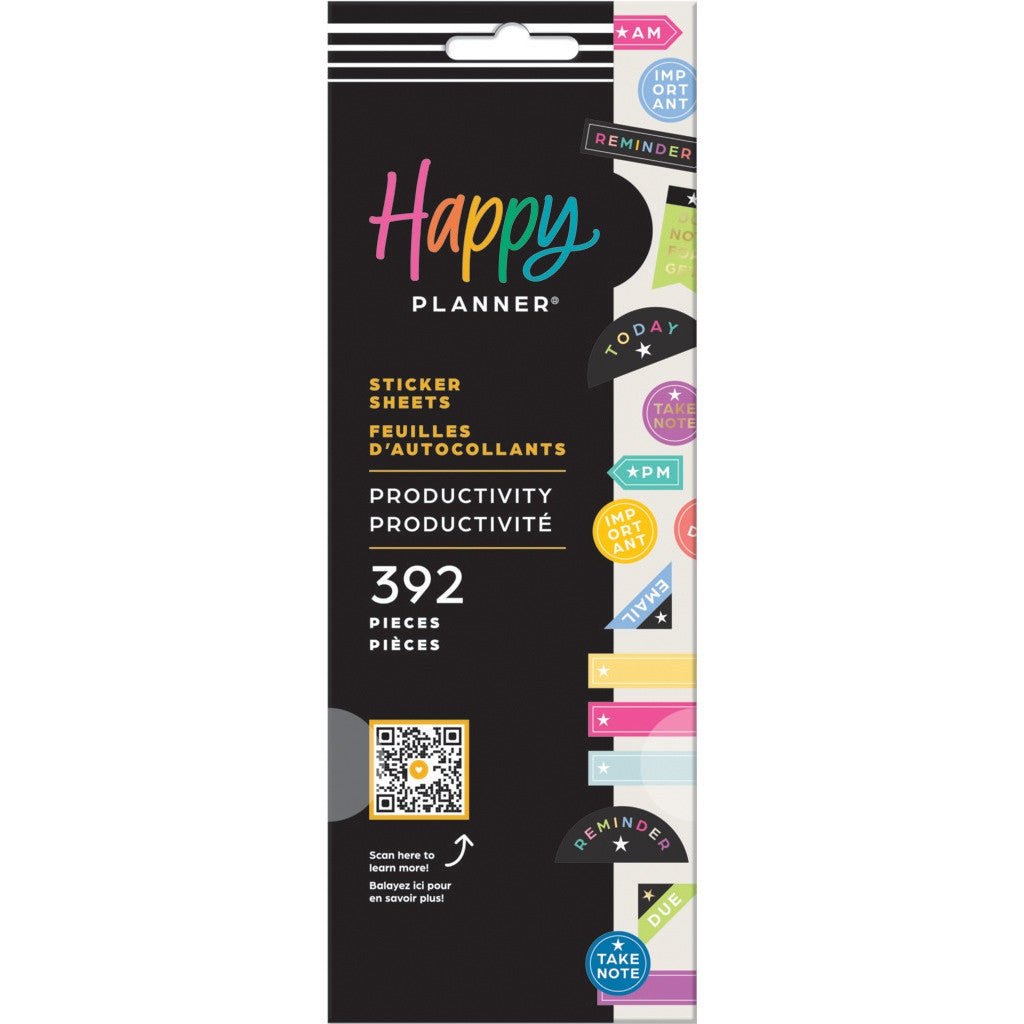 Happy Planner Sticker Sheets 8 ark - Productivity