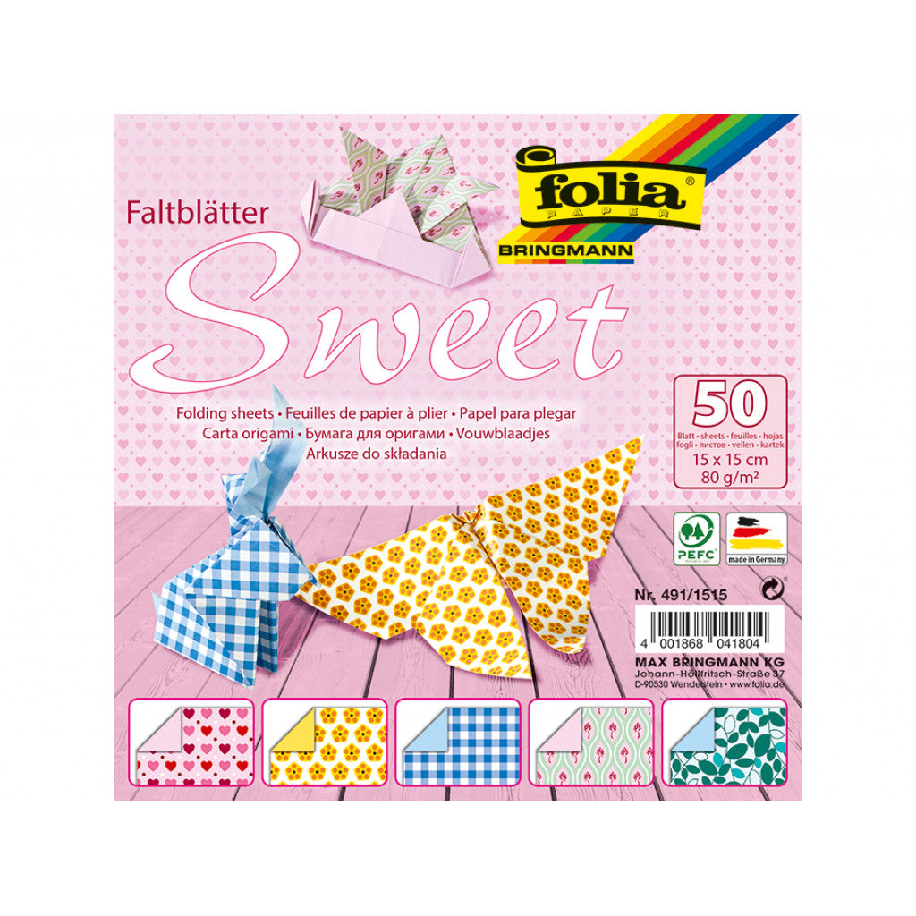 Origamipapir "Sweet" - 15x15cm - 50ark