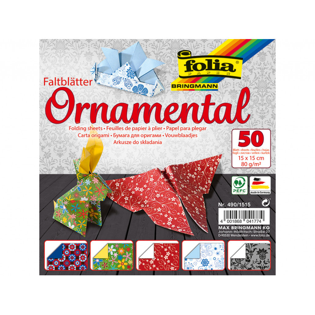 Origamipapir "Ornamental" - 15x15cm - 50ark