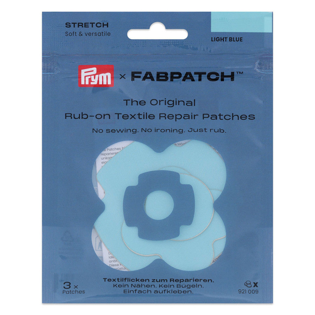 Prym x FabPatch Reparasjonslapp STRETCH - Lyseblå - 3stk