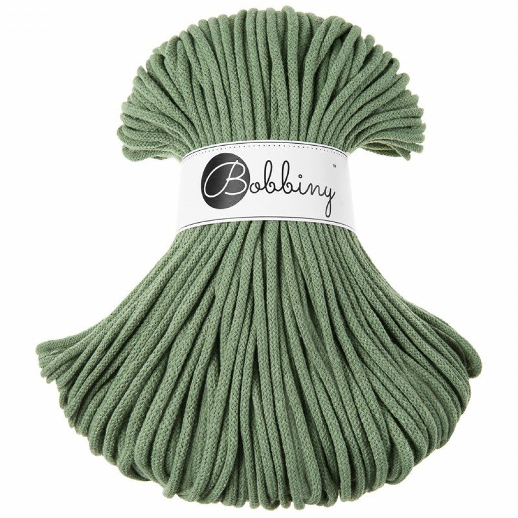 Bobbiny Braided Cord 5mm 100m - Eucalyptus green