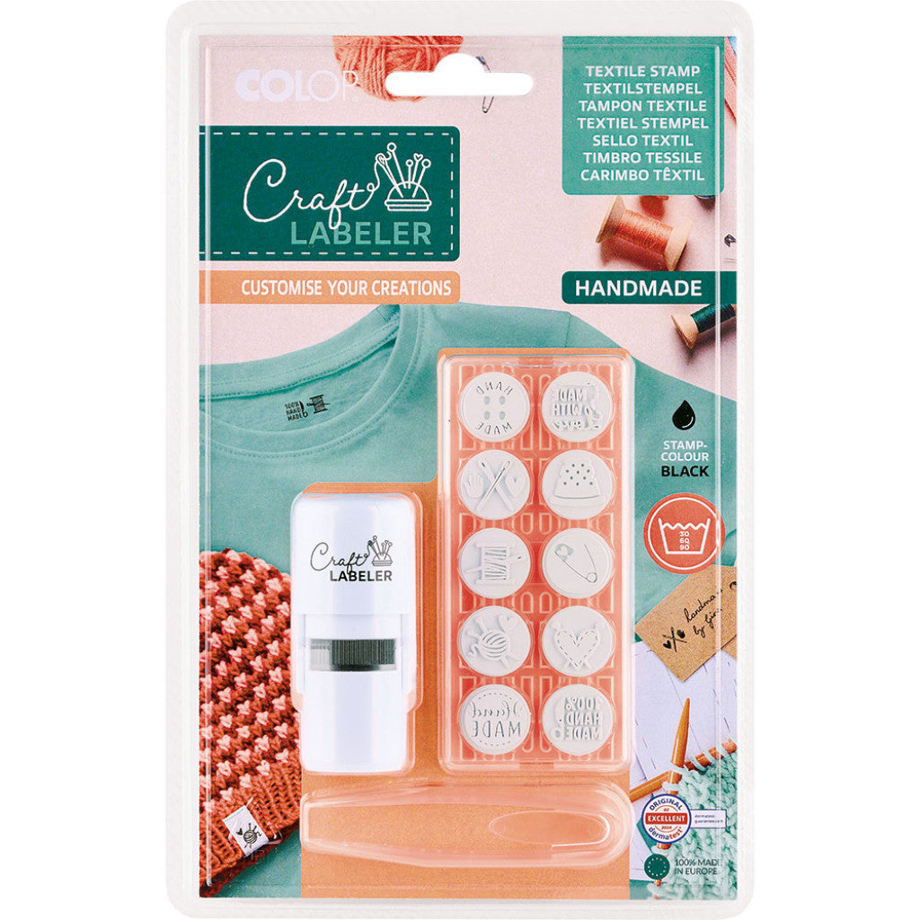 COLOP Craft Labeler - Stempelsett tekstil 10stk - Handmade