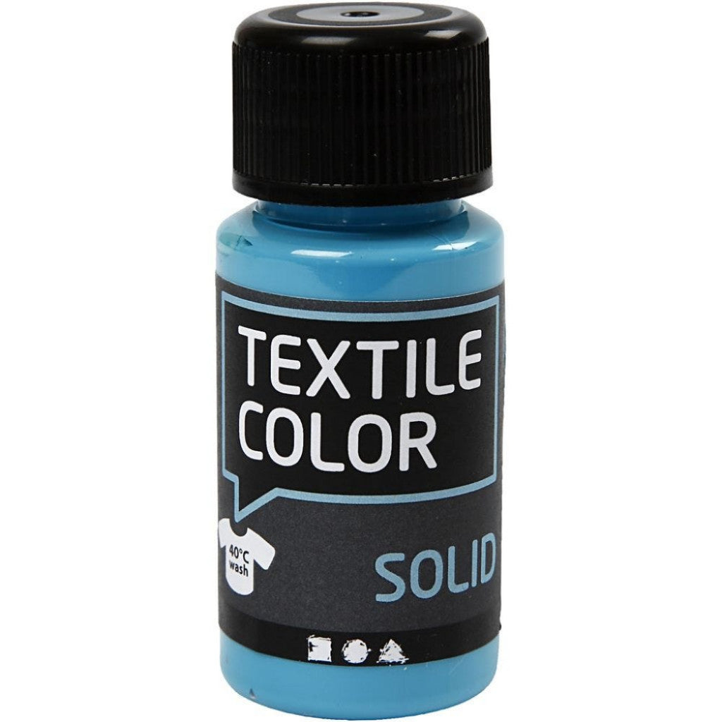 Textil Solid - Turkisblå, Dekkende, 50ml