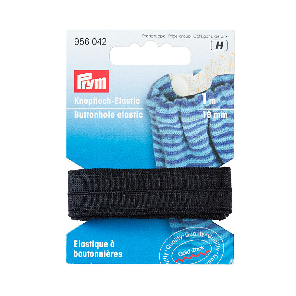 Hullstrikk, sort       18mm 1m