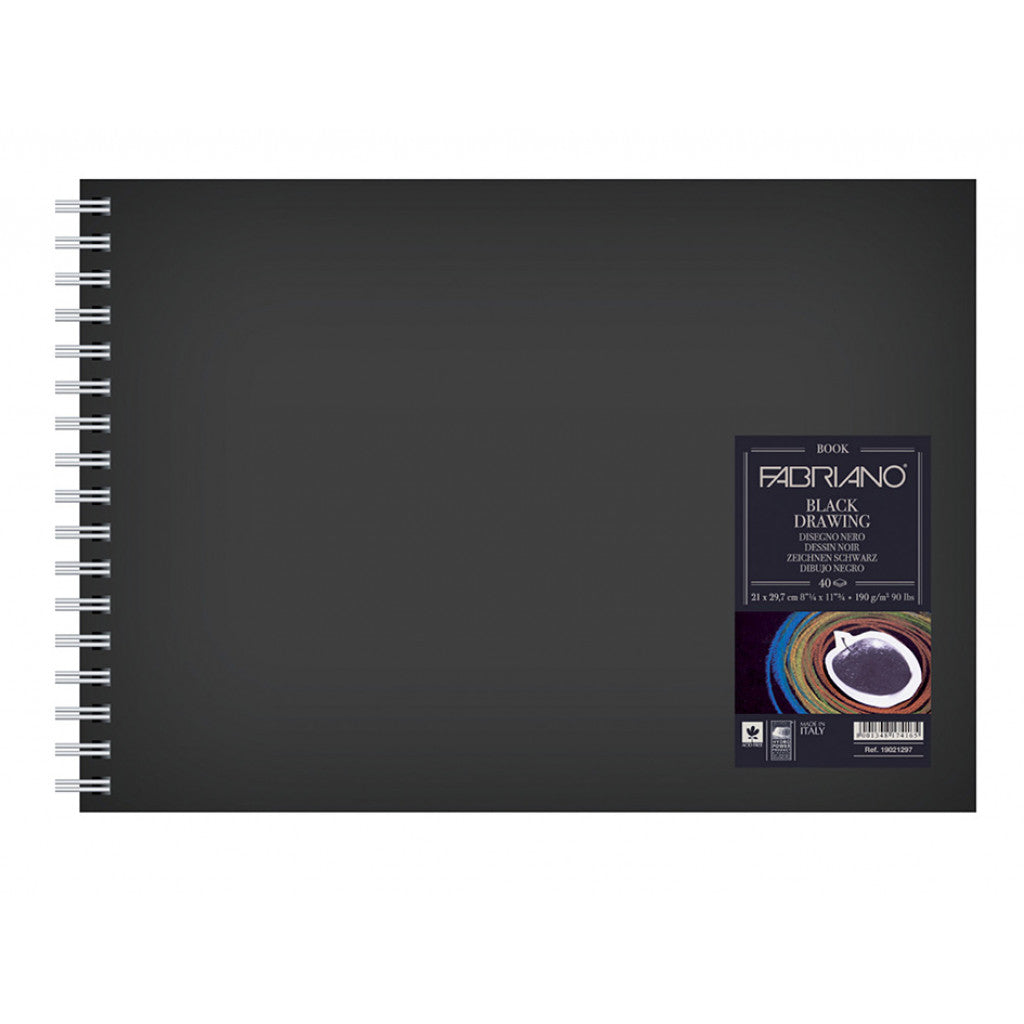 Fabriano Black skissebok 190g A5