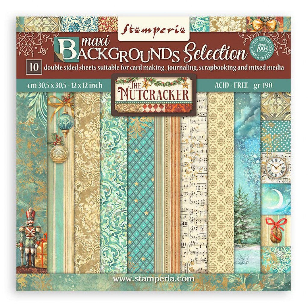 Stamperia Backgrounds Paper Pad 12"X12" - The Nutcracker