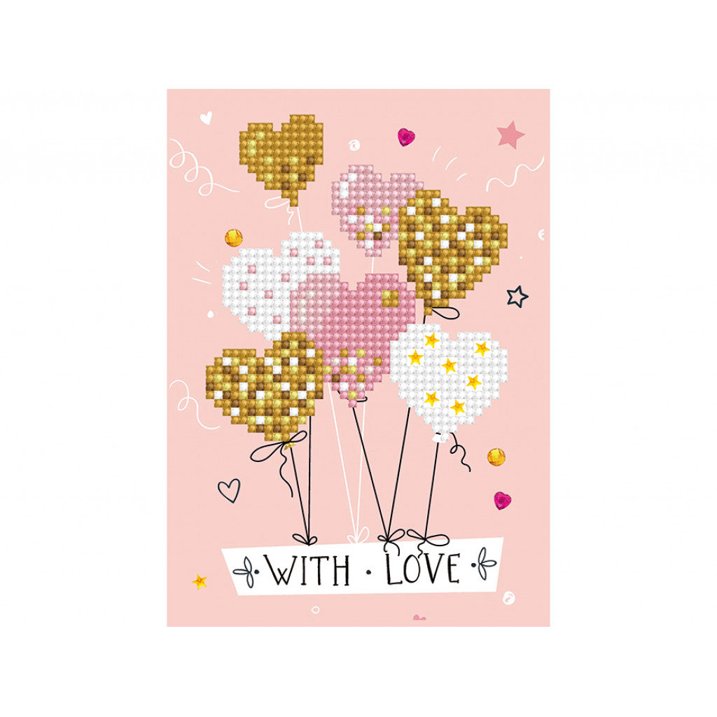 Diamond Dotz DDG Kort - Love balloons