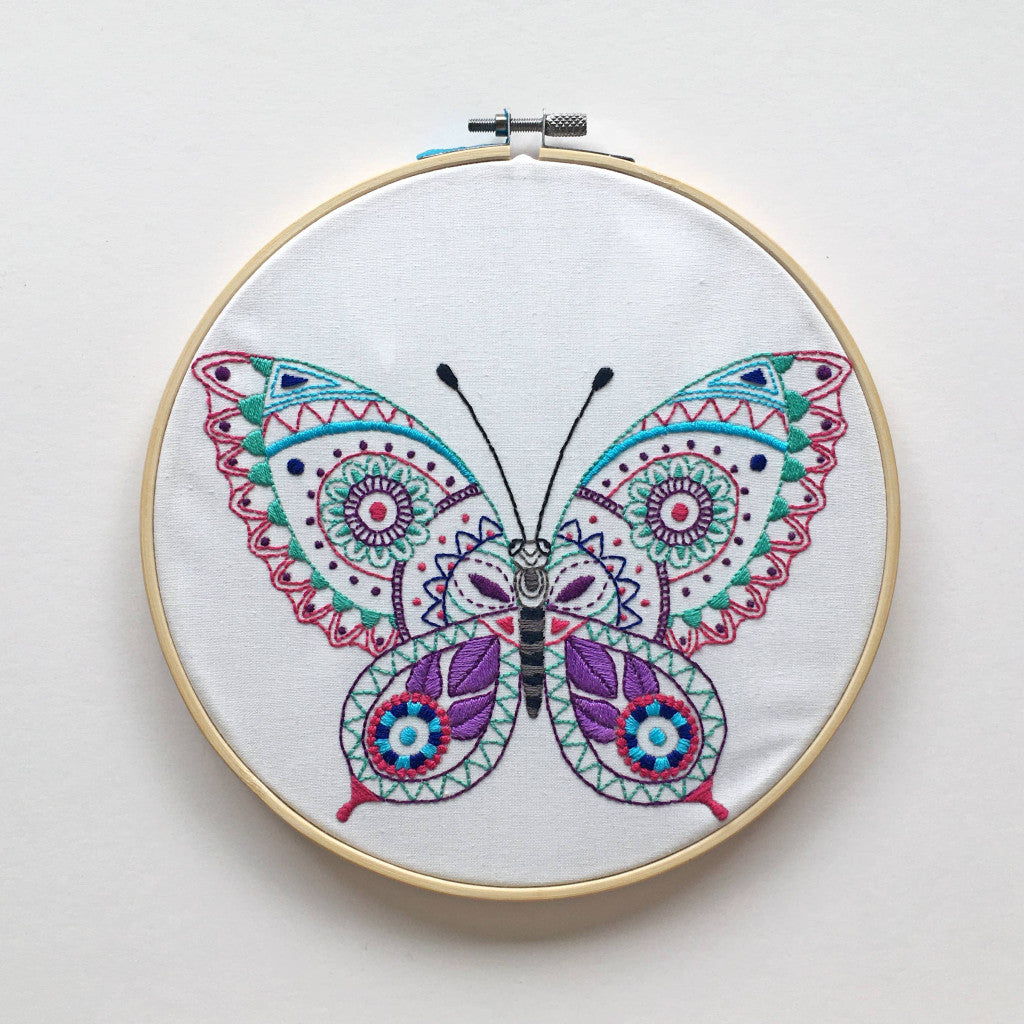 Broderisett - Butterfly, Ø 20 cm