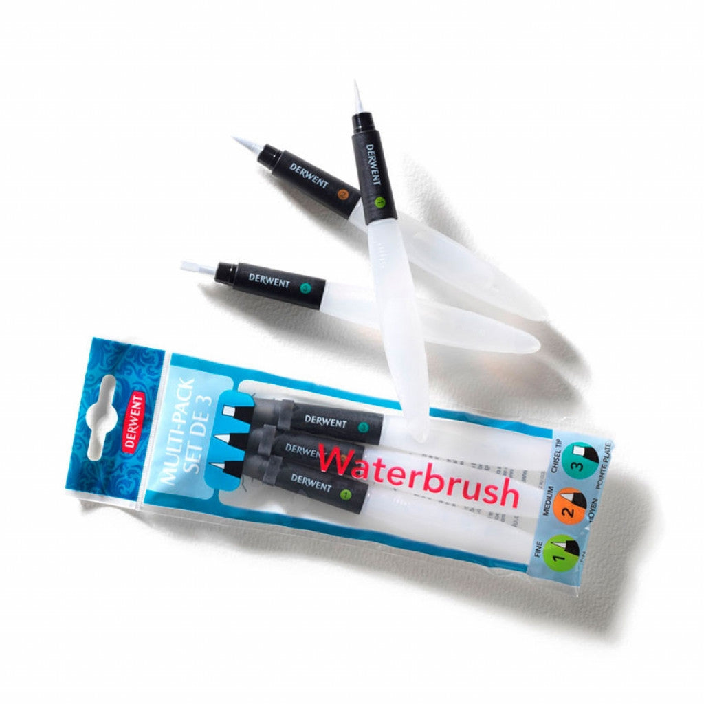 Derwent Waterbrush - Sett med 3stk.