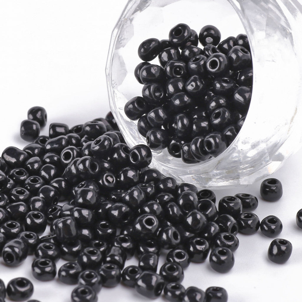Seed Beads 6/0 (4mm), 50g - Black
